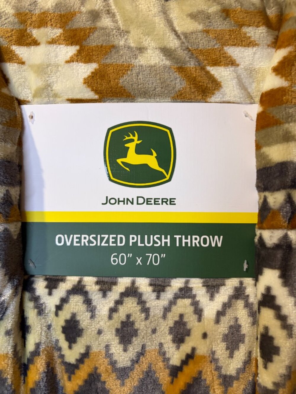 John Deere Aztec Plush Throw Blanket 60x70 Oversized NWT - Picture 2 of 5